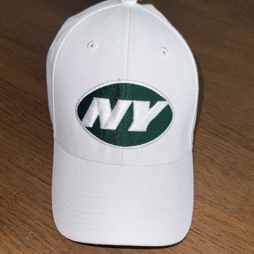 New York Jets White Baseball Cap • Adjustable • NFL